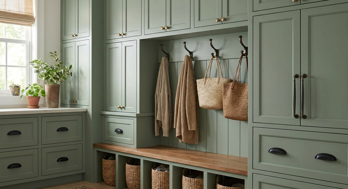 Best cabinet hardware for mudroom built-ins
