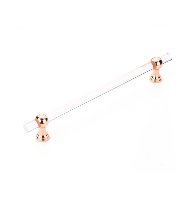 Lumiere Transitional Concealed Surface, Appliance Pull, NON-Adjustable Clear Acrylic, Polished Rose Gold, 12'' cc CS412-PRG