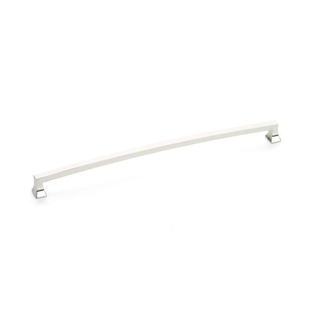Menlo Park Pull, Arched, Polished Nickel, 12'' cc 529-PN