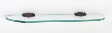 Charlie's Bath 18'' Glass Shelf w/Brackets A6750-18-CHBRZ