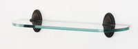Classic Traditional Bath 18'' Glass Shelf w/Brackets A8050-18-CHBRZ