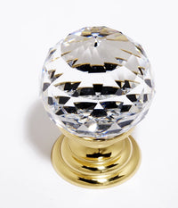 Swarovski Crystal 1 1/4'' Crystal Knob C210-CLR/PB