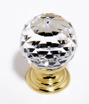 Swarovski Crystal 1 1/4'' Crystal Knob C210-CLR/PB