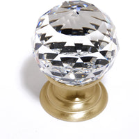 Swarovski Crystal 1 1/4'' Crystal Knob C210-CLR/SB