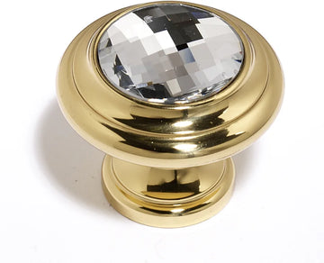 Swarovski Crystal 1 1/4'' Crystal Knob C211-CLR/PB