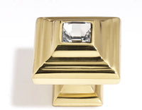 Swarovski Crystal 1 1/4'' Crystal Knob C213-CLR/PB