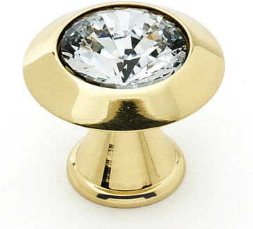 Swarovski Crystal 1 1/4'' Crystal Knob C214-CLR/PB
