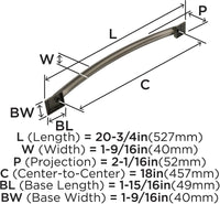 Candler 18'' cc Appliance Pull BP29367