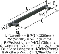 Bronx 8'' cc Cabinet Pull BP36562