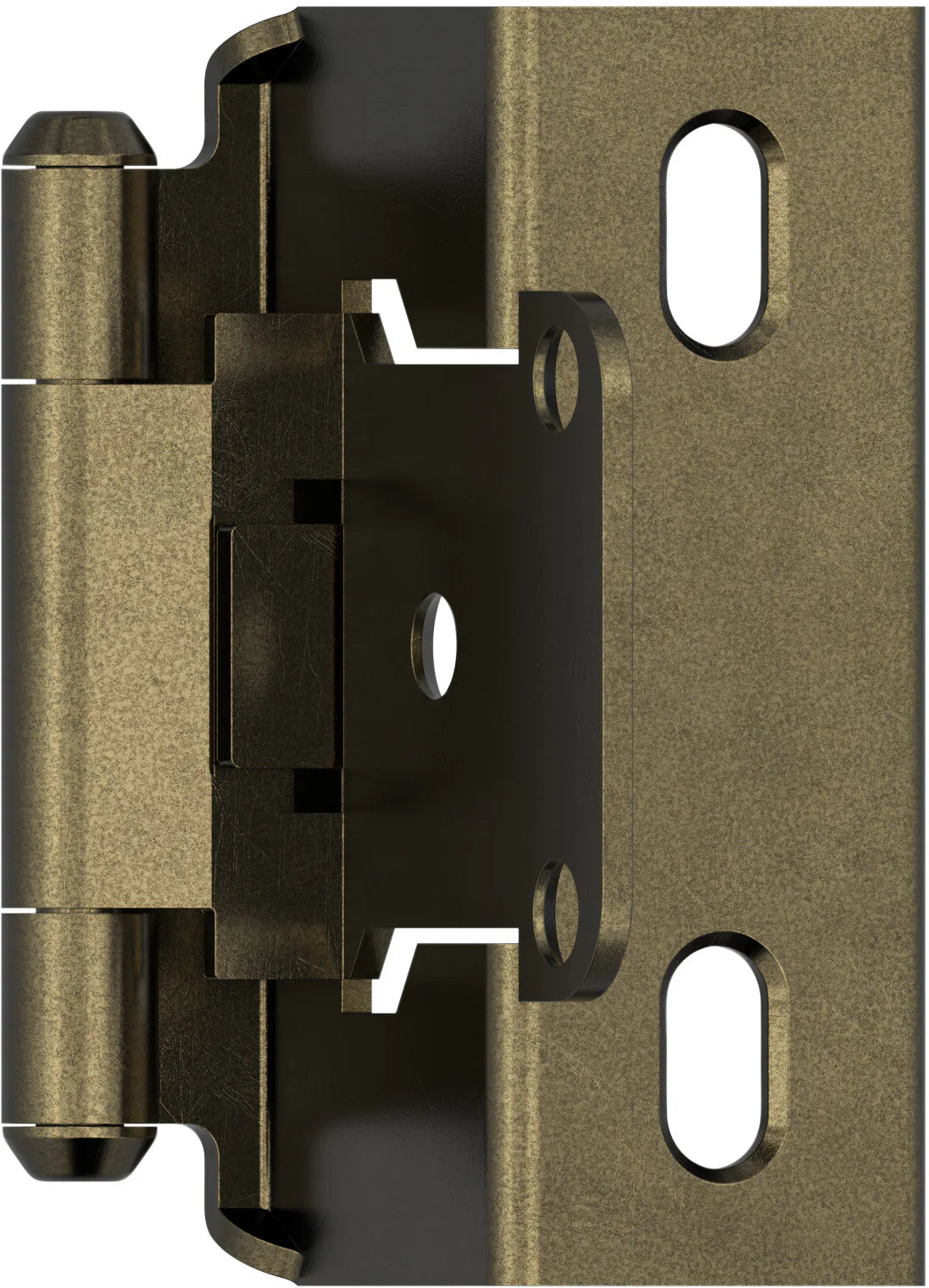 Functional Hardware 1/2'' Overlay Self Closing Full Wrap Burnished Brass Cabinet Hinge - 1 Pair BPR7540BB