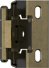 Functional Hardware 1/2'' Overlay Self Closing Full Wrap Burnished Brass Cabinet Hinge - 1 Pair BPR7540BB