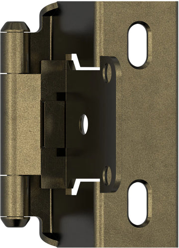 Functional Hardware 1/2'' Overlay Self Closing Full Wrap Burnished Brass Cabinet Hinge - 1 Pair BPR7540BB