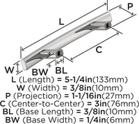 Cyprus 3 inch cc Cabinet Pull BP26201