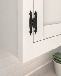 Functional Hardware Non-Self Closing Flush Mount Colonial Black Cabinet Hinge - 1 Pair BPR3404CB