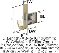 Burbank Transitional Single Prong Wall Hook HBX36686