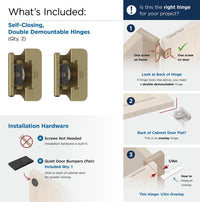 Functional Hardware 1/4'' Overlay Double Demountable Cabinet Hinge - 1 Pair BPR8701
