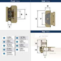 Functional Hardware 1/4'' Overlay Double Demountable Cabinet Hinge - 1 Pair BPR8701