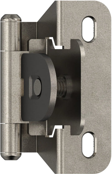 Functional Hardware 1/4'' Overlay Single Demountable Partial Wrap Cabinet Hinge - 1 Pair BPR8715