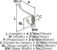 Noble Traditional Double Prong Wall Hook H55451