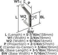 Emerge Contemporary Double Prong Wall Hook H37003