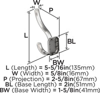 Granlyn Transitional Double Prong Wall Hook HBX36693