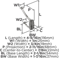Vicinity Traditional Double Prong Wall Hook H37001