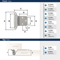 Functional Hardware Variable Overlay Self Closing Face Mount Reverse Bevel Cabinet Hinge - 1 Pair BPR7630