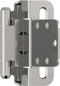 Functional Hardware 3/8'' Inset Self Closing Partial Wrap Cabinet Hinge - 1 Pair BPR7565