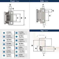 Functional Hardware 1/4'' Overlay Self Closing Partial Wrap Cabinet Hinge - 1 Pair BPR7566