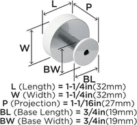 Radius 1-1/4'' diam Cabinet Knob BP36864