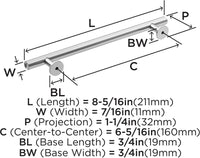 Radius 6-5/16'' cc Cabinet Pull BP36867