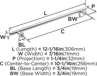 Radius 10-1/16'' cc Cabinet Pull BP36869