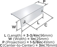 Edge Pull 3'' cc Cabinet Pull BP36573