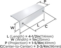 Edge Pull 3-3/4'' cc Cabinet Pull BP36574