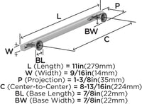 Everett 8-13/16'' cc Cabinet Pull BP37108
