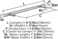 Bar Pulls 7 inch cc Cabinet Pull BP1178