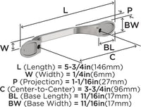 Ravino 3-3/4 inch cc Cabinet Pull BP21936