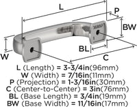 Surpass 3 inch cc Cabinet Pull BP36897
