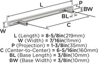 Bar Pulls 6-5/16 inch cc Cabinet Pull BP40520