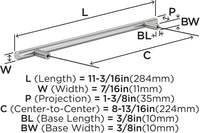 Bar Pulls 8-13/16 inch cc Cabinet Pull BP40521