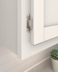 Functional Hardware Variable Overlay Self Closing Face Mount Sterling Nickel Cabinet Hinge - 1 Pair BPR7329G9