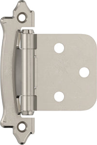 Functional Hardware Variable Overlay Self Closing Face Mount Sterling Nickel Cabinet Hinge - 1 Pair BPR7329G9