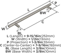 Bar Pulls 7-9/16'' cc Cabinet Pull BP19012