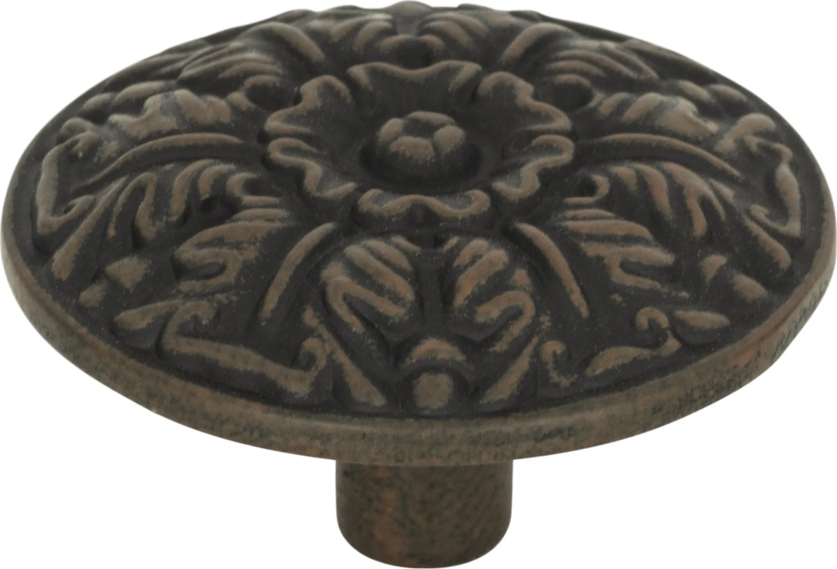 Hammered Medallion Knob 1 1/2'' Rust 138-R