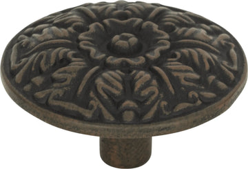 Hammered Medallion Knob 1 1/2'' Rust 138-R
