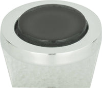 Spa Black Round Knob 1 1/4'' Polished Chrome 229-BLK-CH
