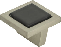 Spa Black Square Knob 1 3/8'' Brushed Nickel 230-BLK-BRN