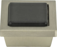 Spa Black Square Knob 1 3/8'' Brushed Nickel 230-BLK-BRN