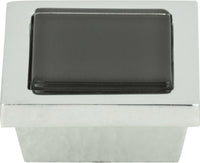Spa Black Square Knob 1 3/8'' Polished Chrome 230-BLK-CH