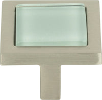 Spa Green Square Knob 1 3/8''